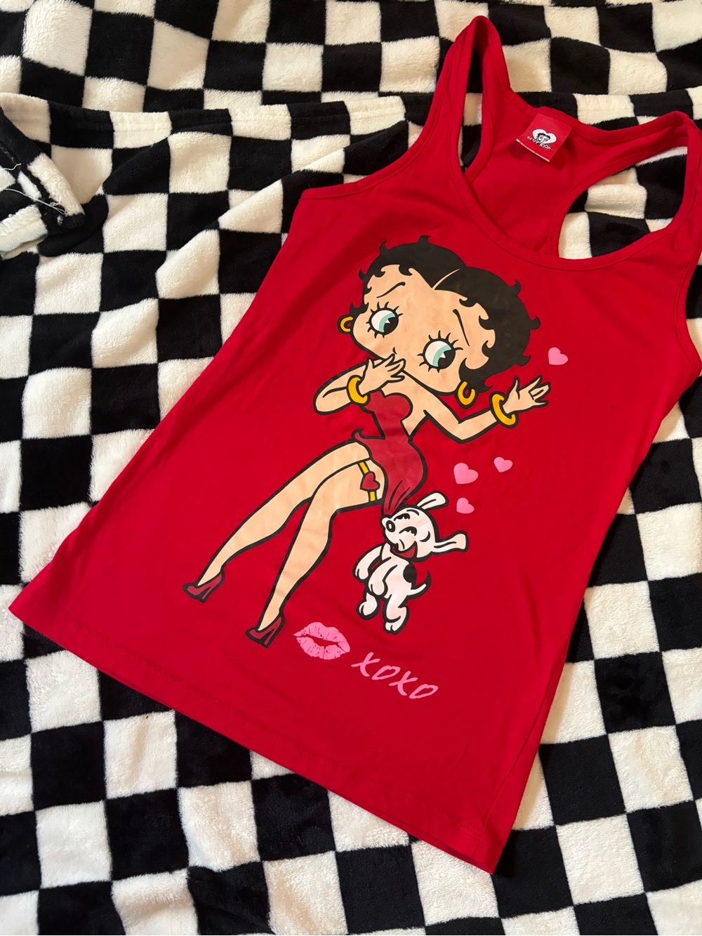 Girl 10/12 betty boop tank top small dot stain